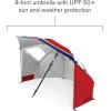 imageSportBrella Premiere XL UPF 50 Umbrella Shelter for Sun and Rain ProtectionRed  White  Blue Stripe
