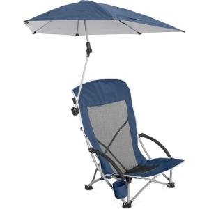 imageSportBrella Beach Chair with UPF 50 Adjustable Umbrella GreyBlue