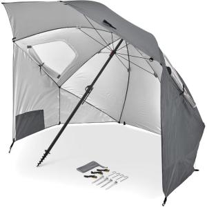 imageSportBrella Premiere XL UPF 50 Umbrella Shelter for Sun and Rain ProtectionBright Gray