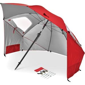 imageSportBrella Premiere XL UPF 50 Umbrella Shelter for Sun and Rain ProtectionBright Red