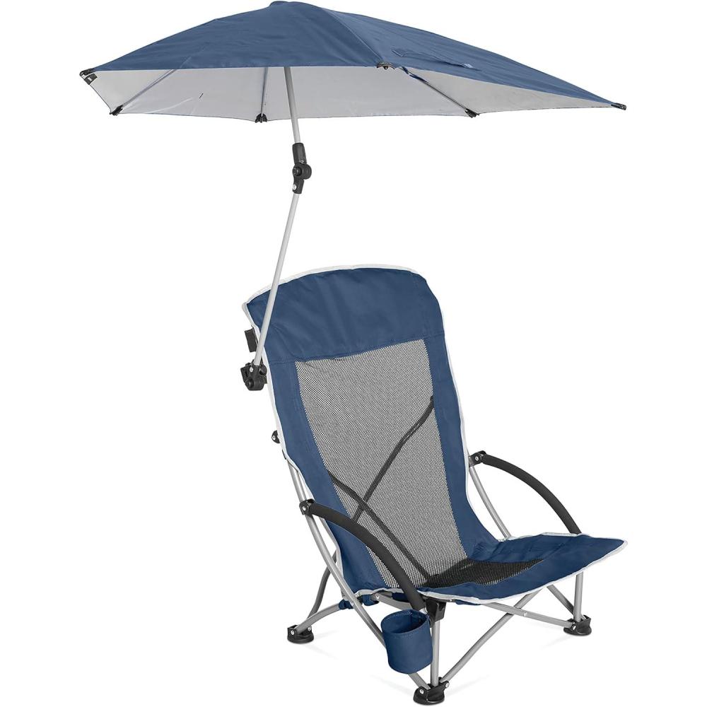 imageSportBrella Beach Chair with UPF 50 Adjustable Umbrella Midnight BlueBlue