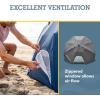 imageSportBrella Fieldedge Gray UPF 50 Sun Protection Umbrella 6Foot BiFold Canopy with Patented Side Panels Premium Auger Bit and Carry Bag for Outdoor Shade on Beach Grass or Sidelines