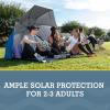 imageSportBrella Fieldedge Gray UPF 50 Sun Protection Umbrella 6Foot BiFold Canopy with Patented Side Panels Premium Auger Bit and Carry Bag for Outdoor Shade on Beach Grass or Sidelines
