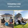 imageSportBrella Fieldedge Gray UPF 50 Sun Protection Umbrella 6Foot BiFold Canopy with Patented Side Panels Premium Auger Bit and Carry Bag for Outdoor Shade on Beach Grass or Sidelines