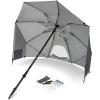 imageSportBrella Fieldedge Gray UPF 50 Sun Protection Umbrella 6Foot BiFold Canopy with Patented Side Panels Premium Auger Bit and Carry Bag for Outdoor Shade on Beach Grass or Sidelines